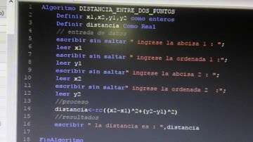 Algoritmo Distancia entre dos dos puntos