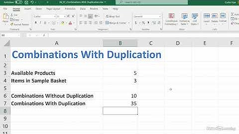 45 - Calculate Combinations with Duplication - Learning Excel Data Analysis
