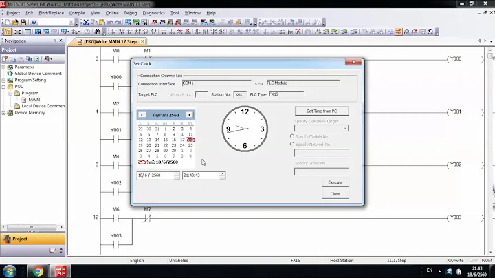 Set Clock GX works2