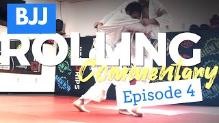 BJJ  44yearold Brown belt VS 26yearold White belt  Rolling Commentary Ep. 4