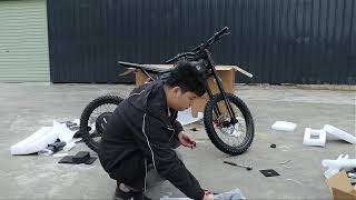 50MPH Fast Electric Dirt Bike Bibuff GT600 72V 7500W 30AH Unboxing