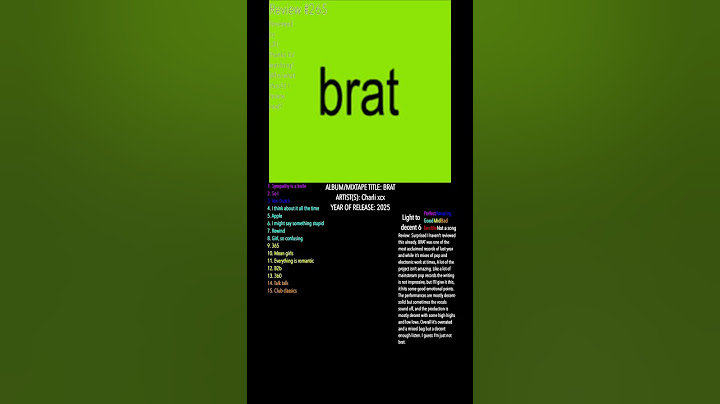 Charli xcx BRAT review/ranking