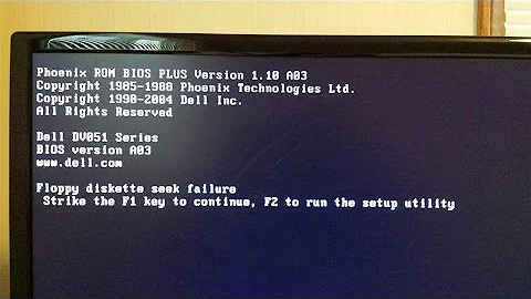 How To Fix Floppy Diskette Seek Failure