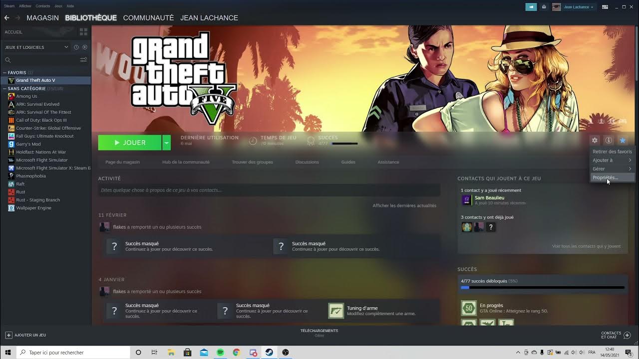 Vérifier ses fichier de jeu sur Steam YouTube