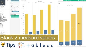 Stacked bar chart with 2 measures - Tableau Tips