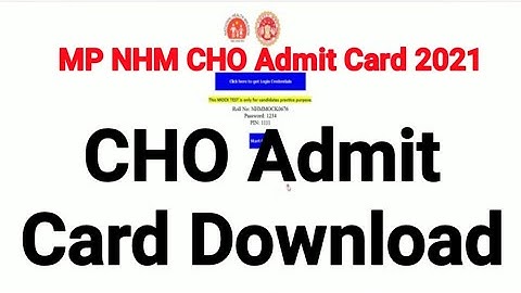 MP NHM CHO Admit Card 2021 Community Health Officer Admit Card Download