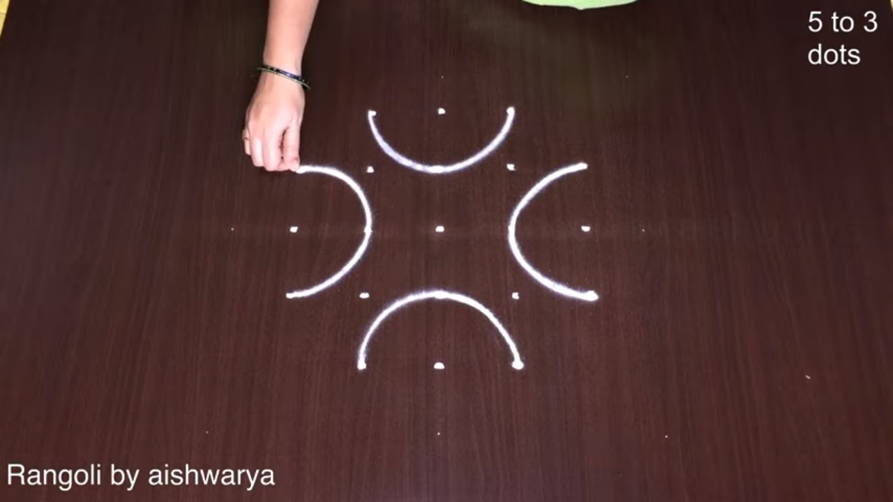 5 X 5 Dots Vilakku Kutti Kolam