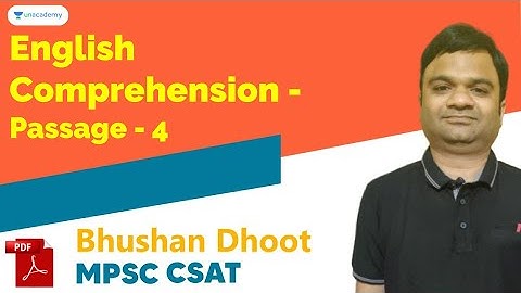 English Comprehension - Problem - 4 | MPSC 2020 | Bhushan Dhoot