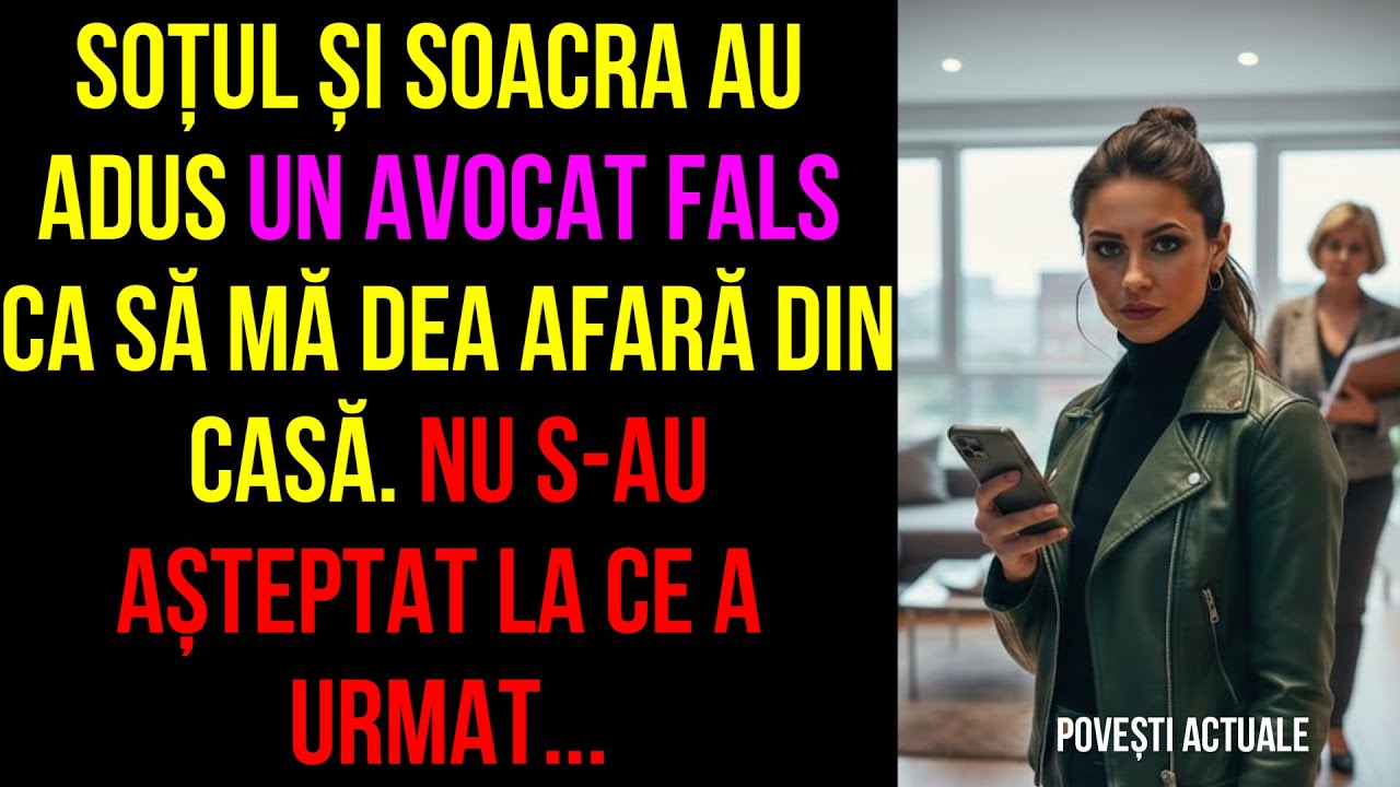 Soțul și soacra au adus un avocat fals ca să mă dea afară din casă.Nu s-au așteptat la ce a urmat...