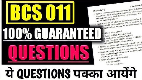 Bcs 011🔥Computer Basic&Pc Software Important Questions | 100% Score Guaranteed💯🎉