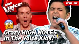 Celebrity TOP 10 | OUTSTANDING HIGH NOTES in The Voice Kids! 😱 (part 3) Wealth