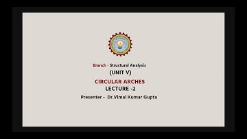 Structural Analysis | Circular Arches Part-1| AKTU Digital Education
