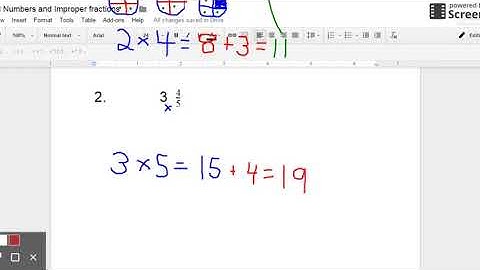 Mixed Numbers and Improper Fractions