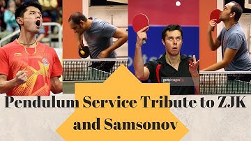 Zhang Jike & Samsonov pendulum service slow motion tribute by Siva with electronic music