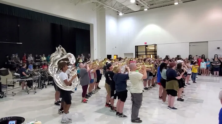 Cherokee HS Band of Warriors first band camp perfo...