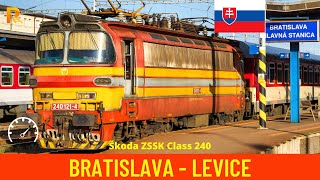 Cab ride Bratislava  Levice  Slovak Republic  train drivers view 4K