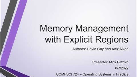 Memory Management with Explicit Regions