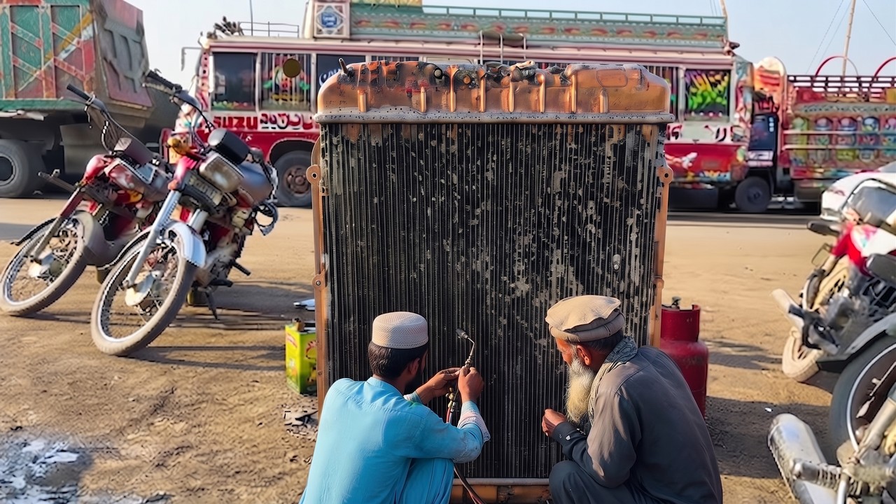 Pakistan Workshop Repairs GIANT RADIATOR - Pakistan Restoration