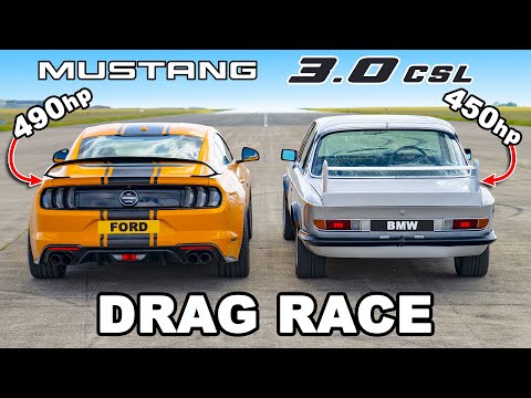 BMW 3. 0 CSL vs Ford Mustang V8: DRAG RACE