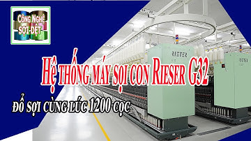 Công nghệ sợi dệt | Hệ thống đổ sợi con thành phẩm trên máy sợi con Riester.
