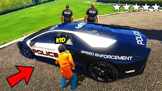 Stealing EVERY POLICE SUPERCAR As a KID in GTA 5!