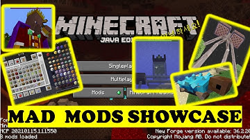 MAD MODS SHOWCASE, DUNGEON mod, JUST ENOUGH ITEMS mod, FALLIING TREE mods and more, Java 1.16.5