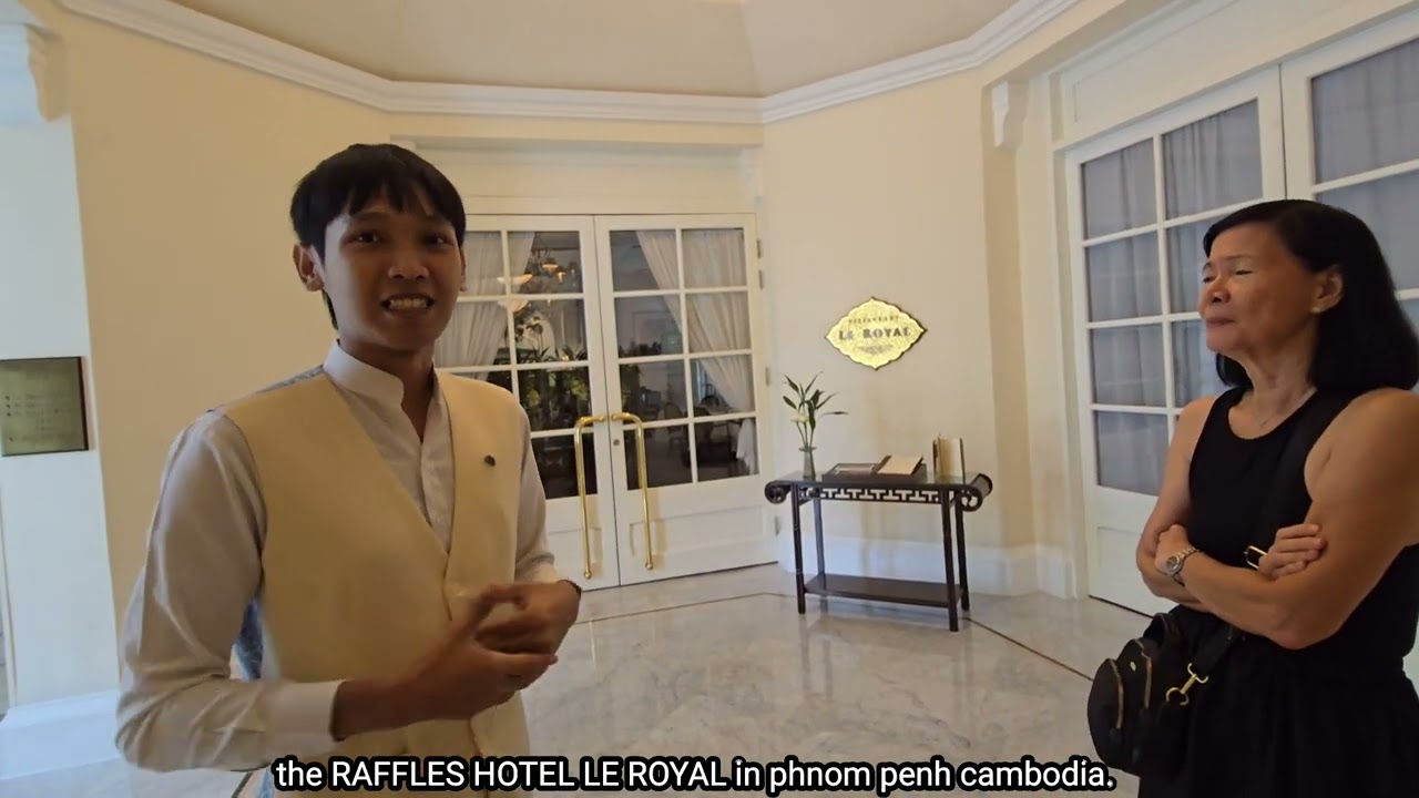 luxury hotel of ACCOR at the RAFFLES LE ROYAL in phnom penh cambodia with my wife berna baron.