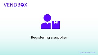 How to register a supplier
