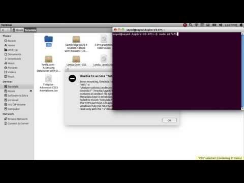 solve NTFS mount problem on ubuntu, or  unable to access "drive " ubuntu