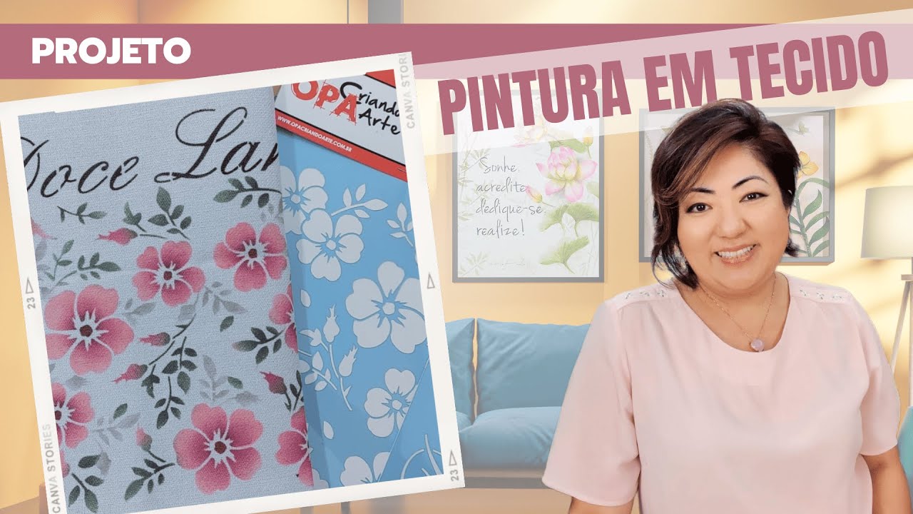 Pintura fácil em Tecido com Stencil com Mayumi Takushi
