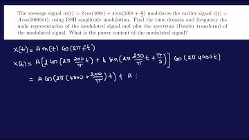 DSB AM Modulation Example 1-FE/EIT Exam Review