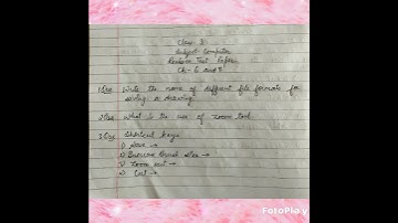 Class-3, Subject-Computer, Ch-6 & 7, Revision test paper, Video-36 By Mrs Radhika