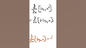 Derivative of log_3(x^3) #shorts #calculus