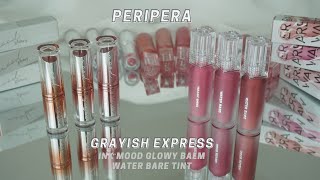 2023 NEW PERIPERA WATER BARE TINT INK MOOD GLOWY BALM REVIEW GRAYISH EXPRESS Lul