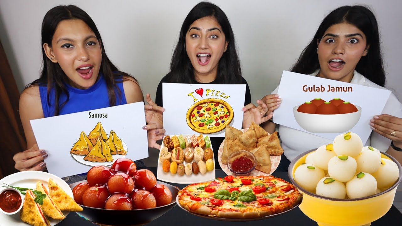 Draw And Eat Fun Food Challenge with@DingDongGirls || Fun Video