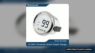 ELING Newest 52mm Digital Depth Gauge Indicator with Transducer and White Backlight for Yachts Fishi