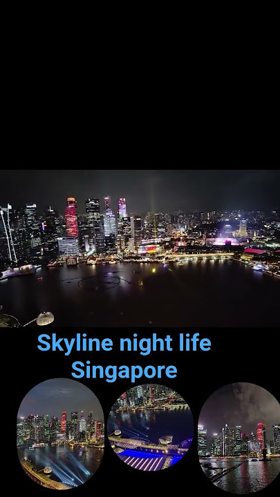 Skyline night life#singapore #skyline #marinabaysingapore #fireworks #merlionpark #drone