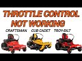 Throttle Control Not Working How To Repair / Replace It Craftsman Cub Cadet Troy-Bilt Zero Turns MTD