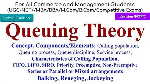Queuing Theory, Components of Queuing System, Queue discipline, Balking, Reneging, Jockeying, mba