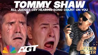 Golden buzzer : all the judges cried heard the golden voice of the song tommy shaw American 2024