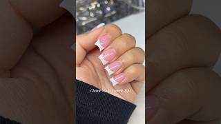 Classic White French Tip Acrylic Nails 🤍 #acrylicnailstutorial #nailtutorial #nailsforbeginners