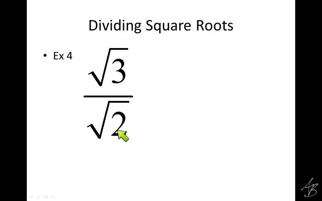 dividing square roots notes - YouTube