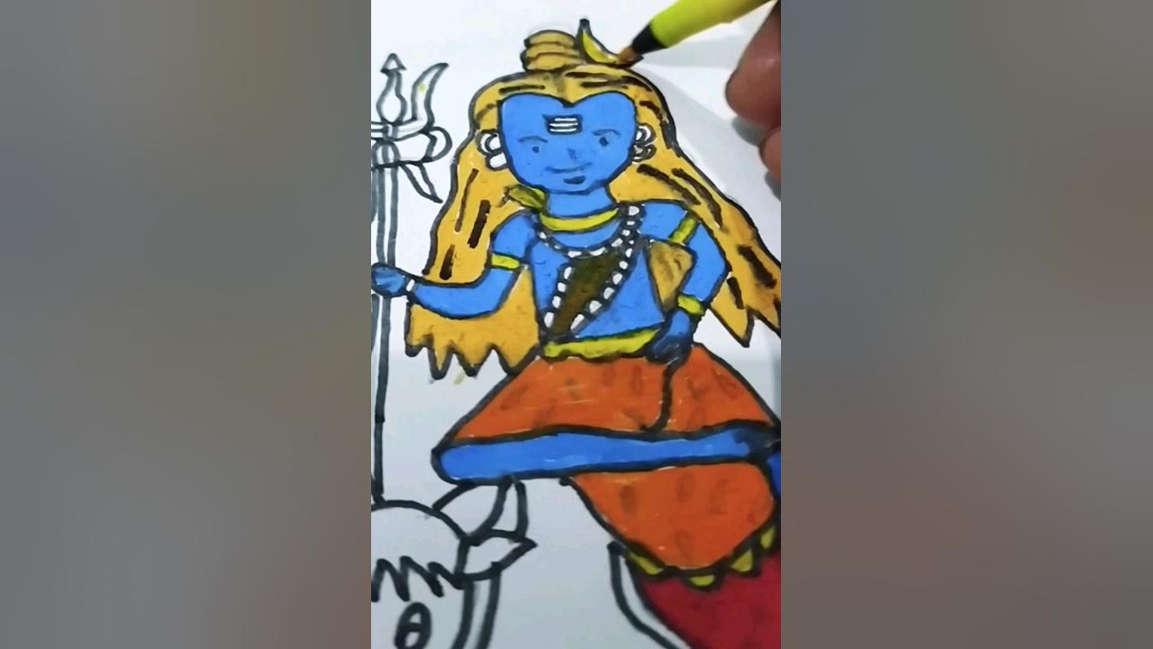 Little Shiva drawing |shiva with nandi ️ #trending #viral ...