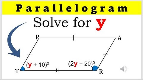 [Tagalog] Solve for y in parallelogram #math9 #parallelogram #solvefory #solvingparallelogram