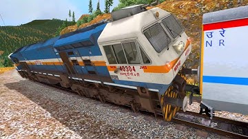 HIGH SPEED SHATABDI EXPRESS SHARP TURN ACCIDENT | Curve Railroad | Train Simulator #railroad