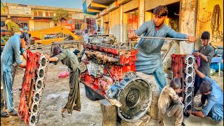 Caterpillar Wheel Loader 966F Diesel Engine complete repairing work ||  Heavy machinery work |