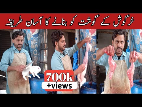 how to cut rabbit meat at home || fresh rabbit meat cutting skills || rabbit cutting skills