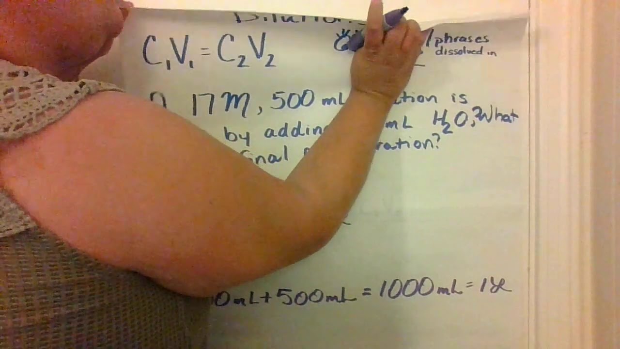 Dilutions C1V1 = C2V2 - YouTube