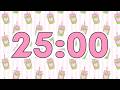 💖 25 Minute Countdown Timer | Cute Pink Matcha Aesthetic | Relax &amp; Focus with Lofi Music