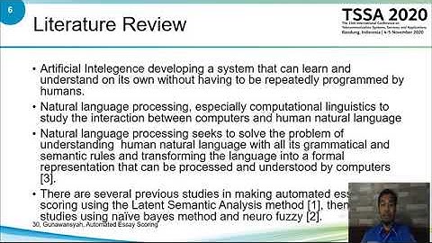 TSSA 2020 - Automated Essay Scoring Using Natural Language Programming & Text Mining Method